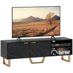 Tv Unit, Tv Stand Cabinet With Shelves And Storage Cupboard | One Size | Black