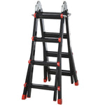 4m Aluminium Duo Ladder Telescopic Herringbone Multi-purpose Diy Non-slip