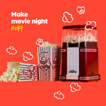 1200w Red Retro Popcorn Maker Hot Air Machine With 6 Boxes