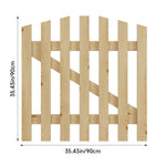 90x90cm Rustic Spruce Wooden Garden Gate With Arch & Stainless Bolt Lock | 90cm x 90cm | Natural