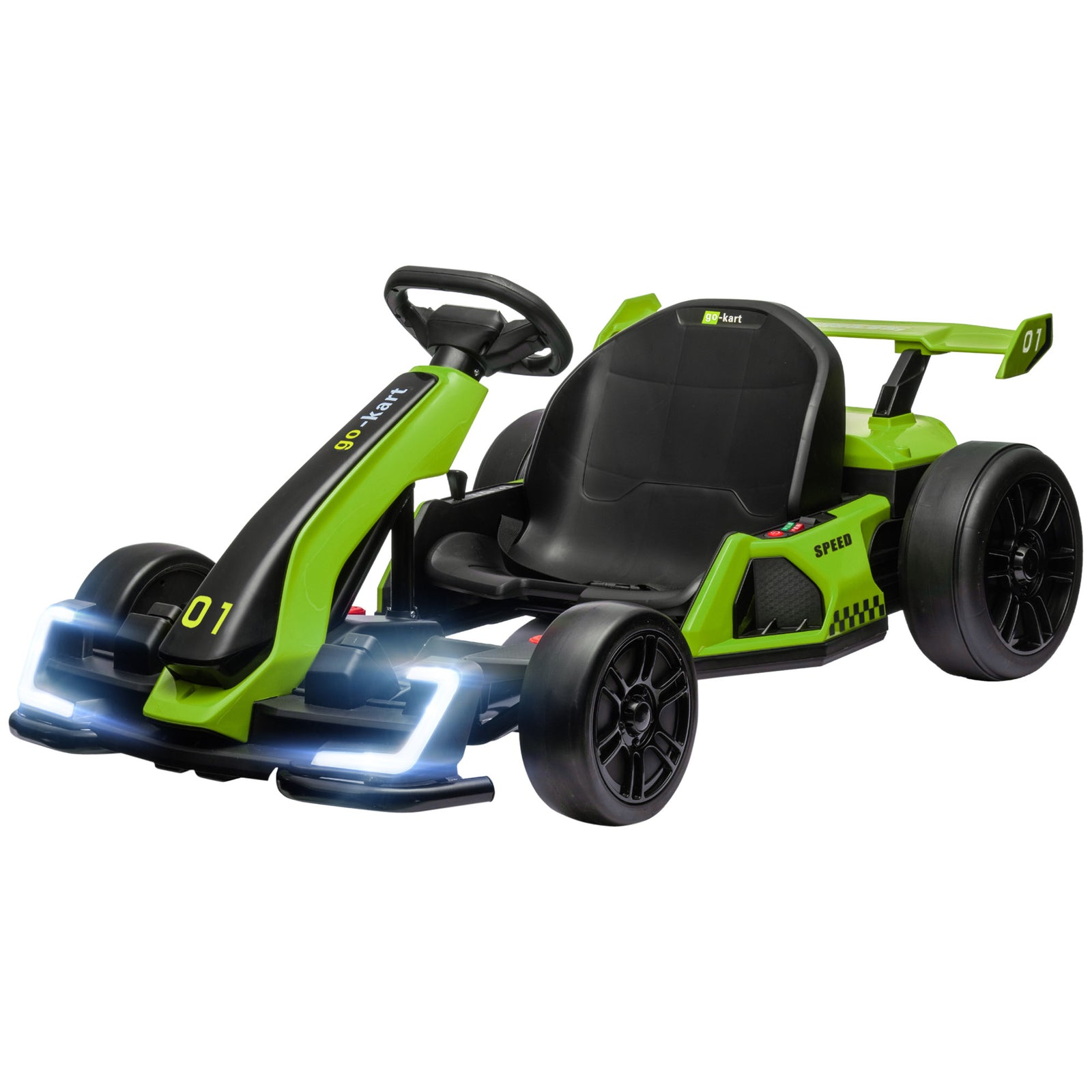 24v Electric Go Kart For Kids With Adjustable Seat | Green