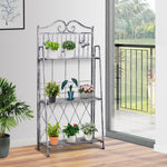 3-tier Metal Folding Plant Stand Display Rack Bookshelf Unit