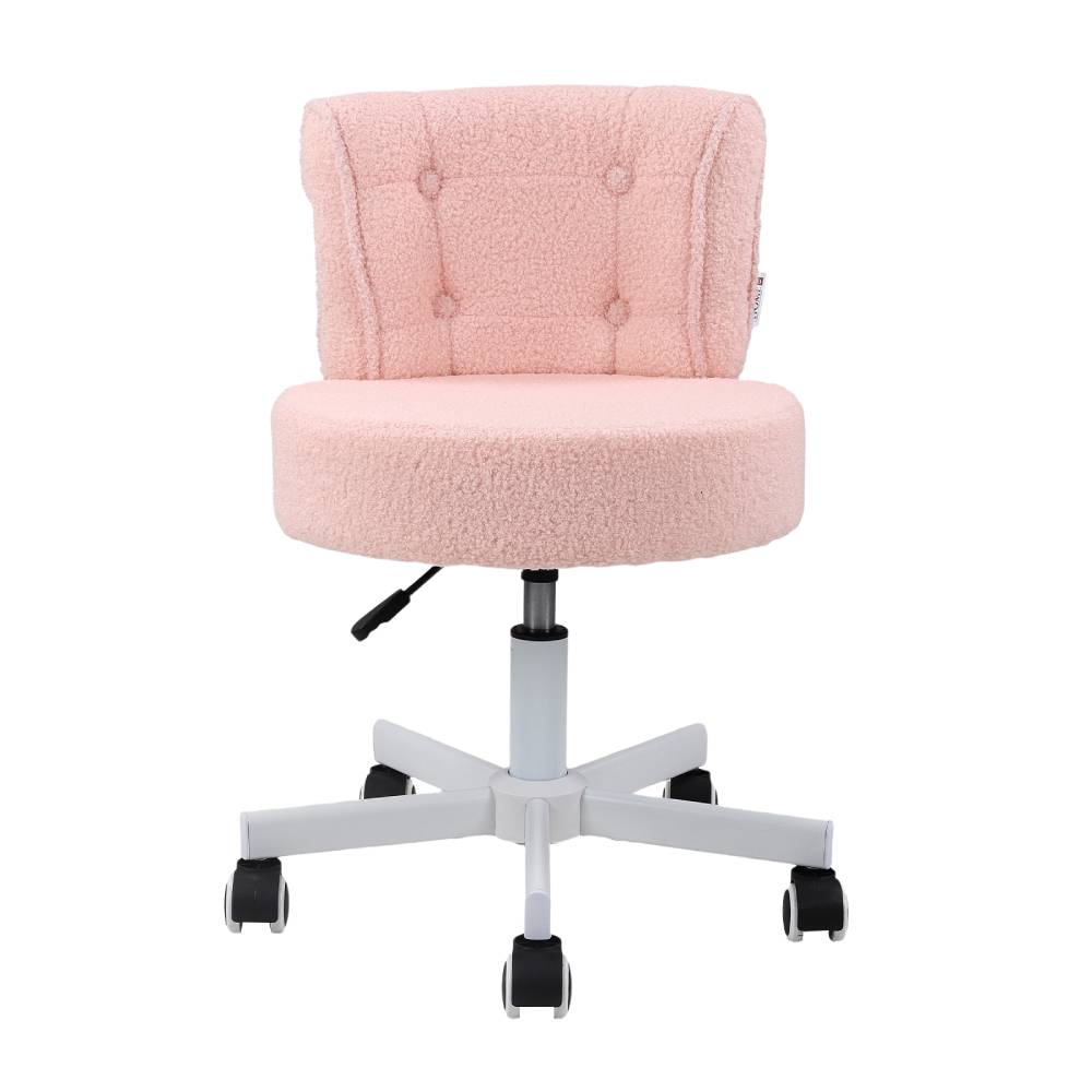 Height-adjustable Swivel Vanity Chair With Castors | Pink