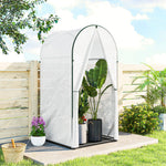 Outsunny Mini Greenhouse, Small Greenhouse With Pe Base, White