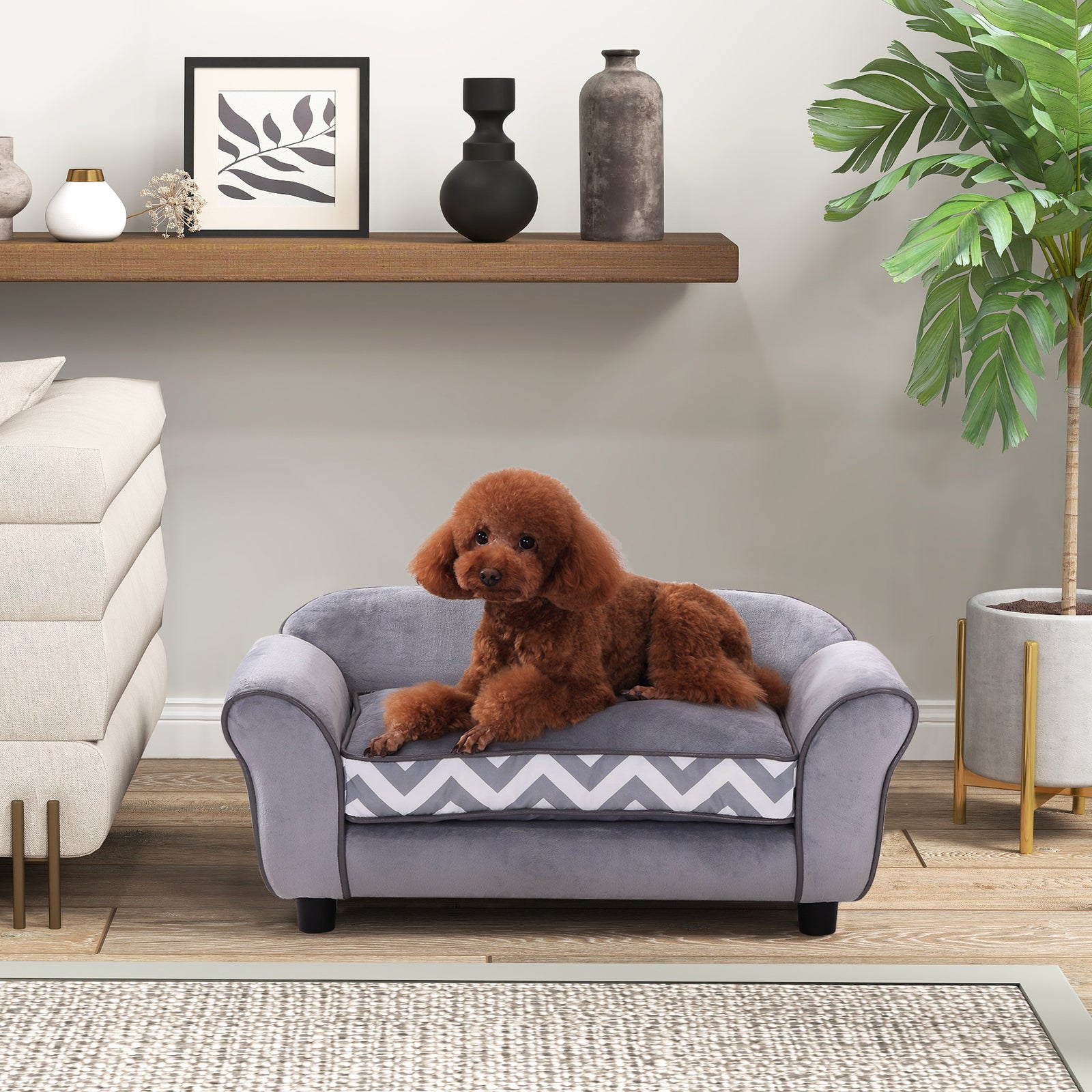 Dog Sofa Cat Couch Bed For Xs Dogs W/ Removable Sponge Cushion | Gray