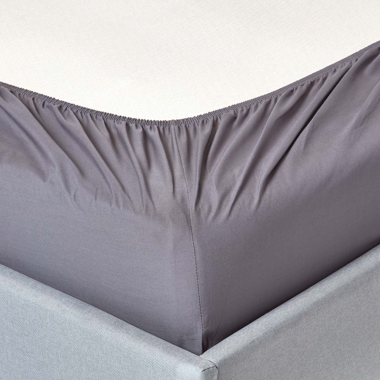 Egyptian Cotton Deep Fitted Sheet 200 Tc | Double | Dark Grey