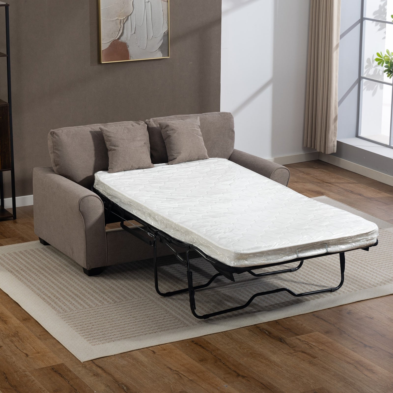Lewiston Fabric Pull Out Sofabed | Brown
