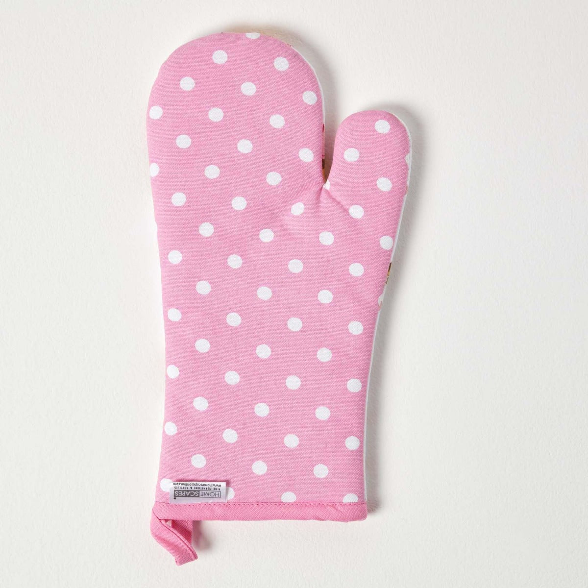 Birds And Flowers Pink Cotton Oven Glove