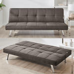 Click Clack Linen Blend Sofa Bed - 3 Seater | Brown