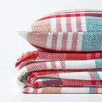 Tartan 100% Cotton Falun Throw With Tassels | 225cm x 255cm | Red