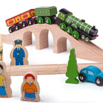 Bigjigs Toys Wooden Flying Scotsman Train Set - 42 Pieces