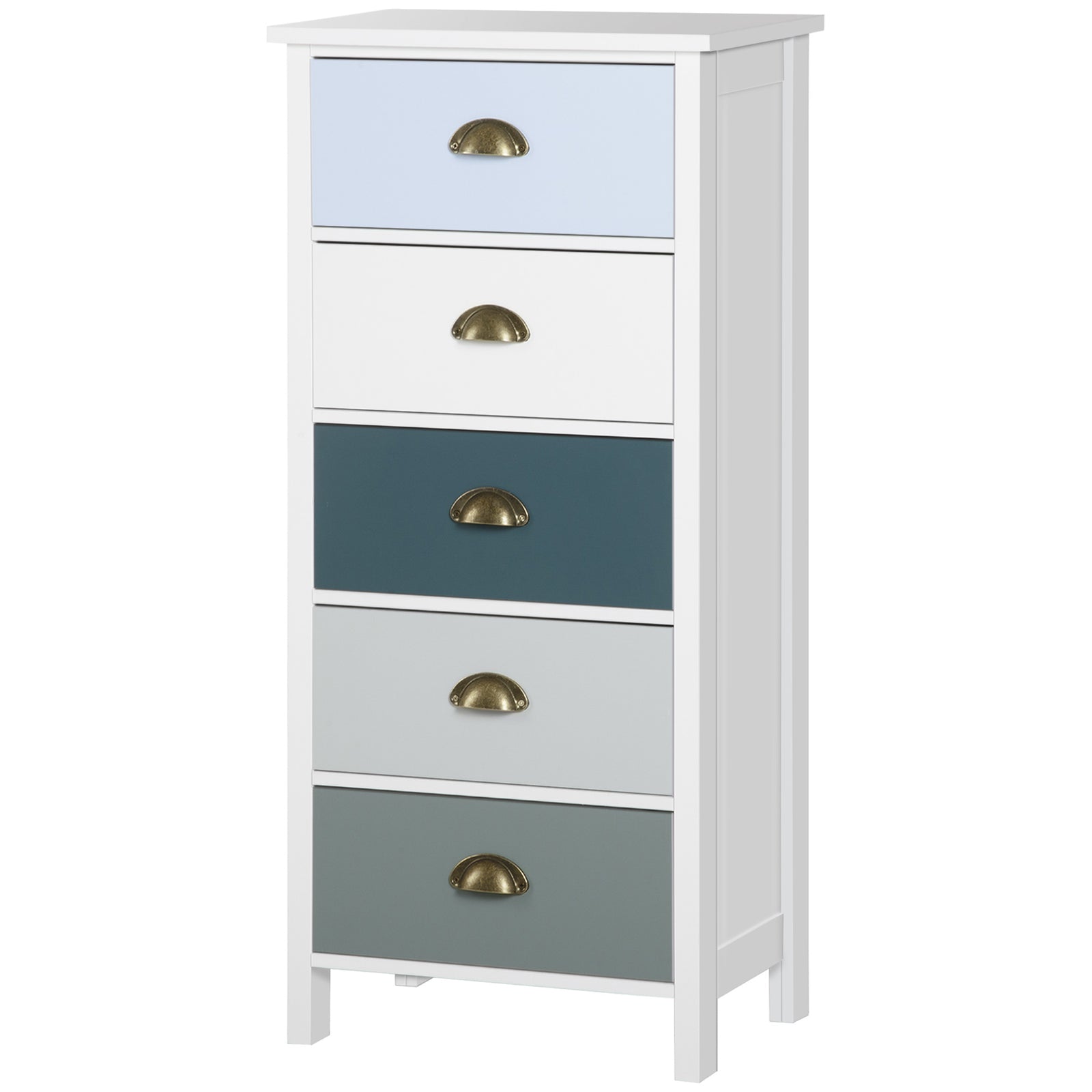 Chest Of Drawers, 5 Drawer Storage Organizer Unit Bedroom | One Size | Blue