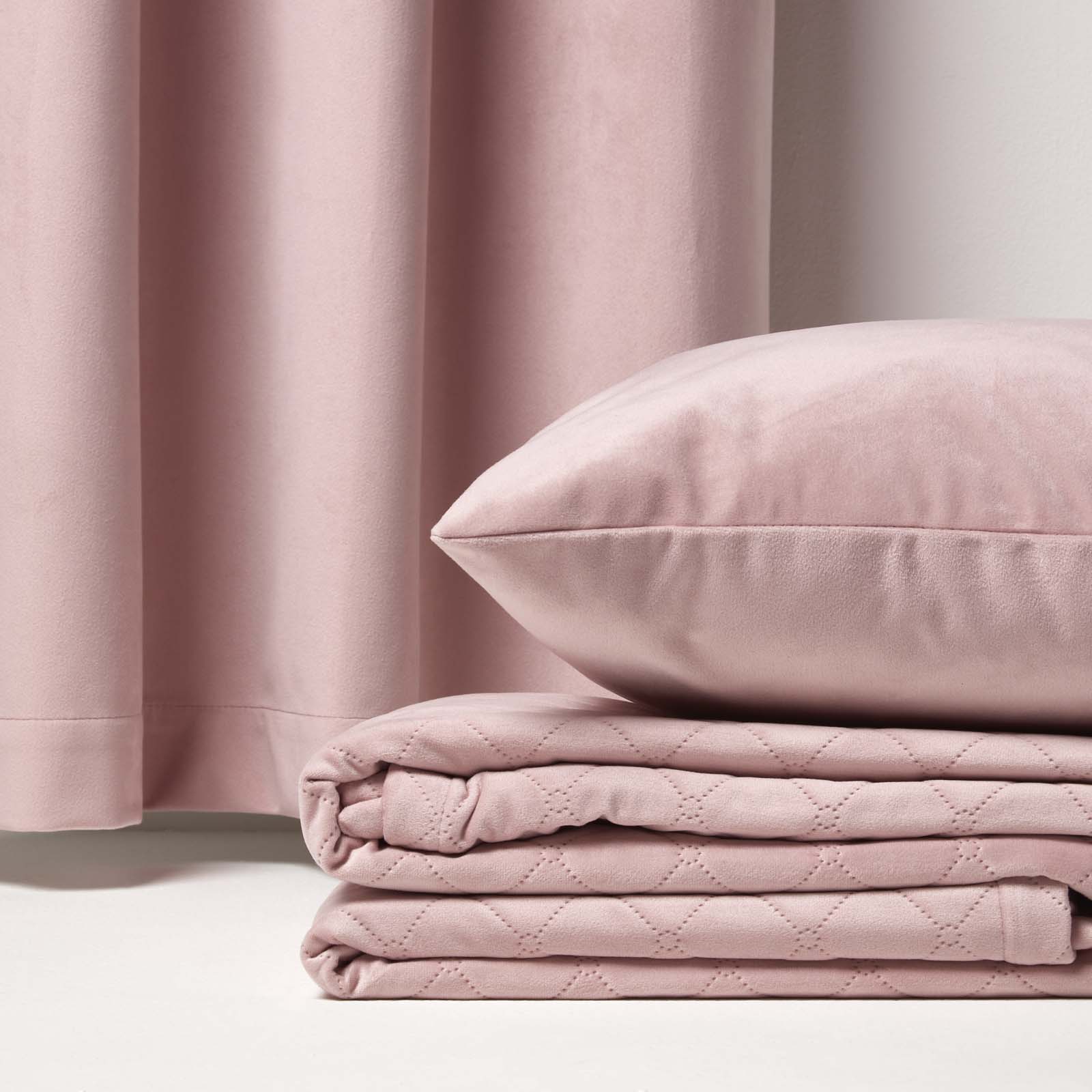 Diamond Quilted Velvet Bed Throw | 150cm x 200cm | Pink