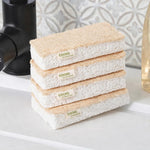 Set Of 4 Natural Scourer Sponges & 2 Bamboo Pot Brushes