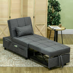 Folding Sofa Bed Adjustable Single Sleeper With Pillow | One Size