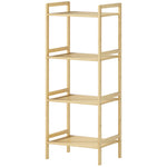 4-tier Bamboo Bathroom Storage Shelf With Adjustable Rack | One Size | Natural