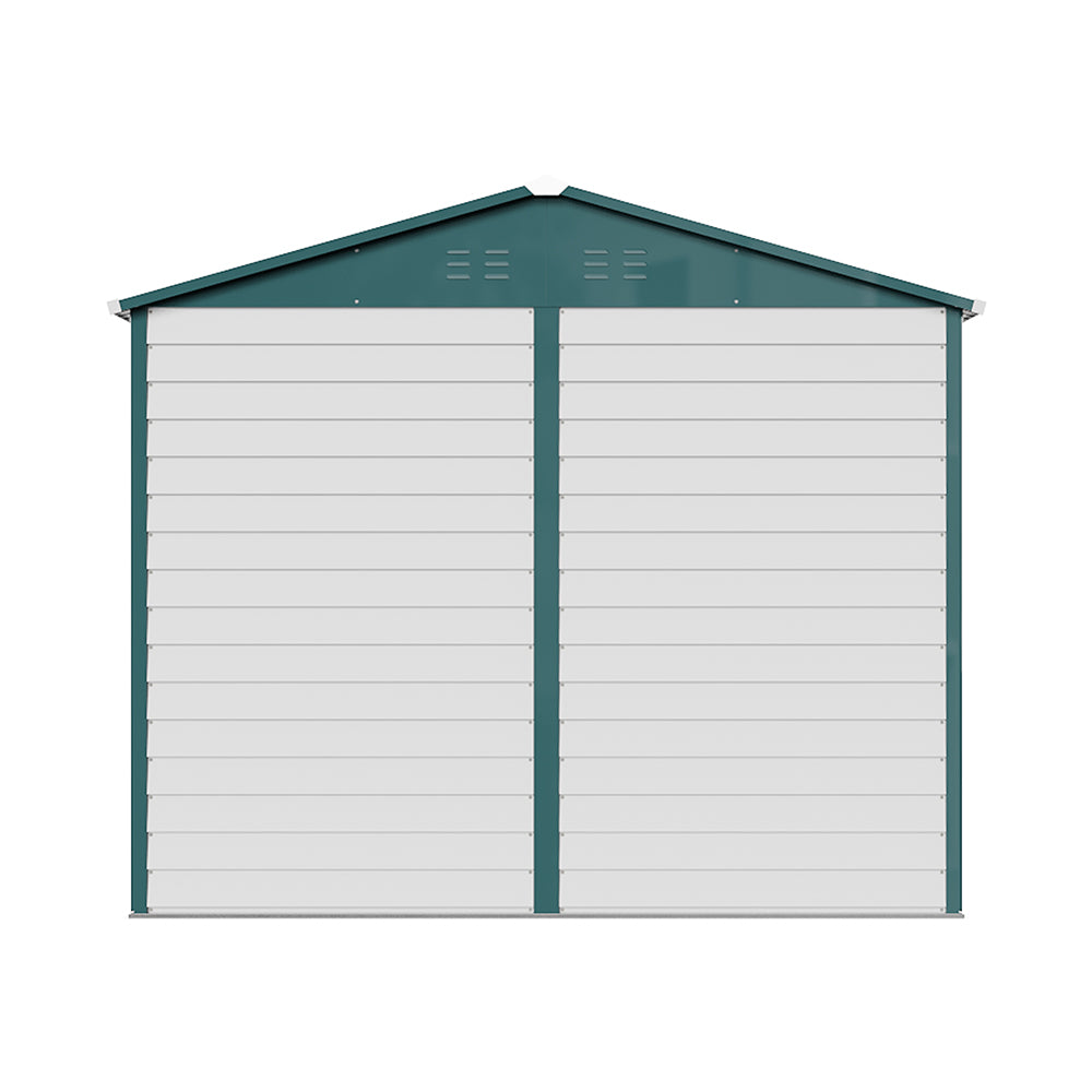 8x5.7ft Large Outdoor Metal Tool Shed With Apex Roof – Lockable Double Doors, Ventilated & Weather-resistant Garden Storage Shed | White
