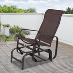 Outdoor Gliding Rocking Chair With Metal Frame For Patio | Brown