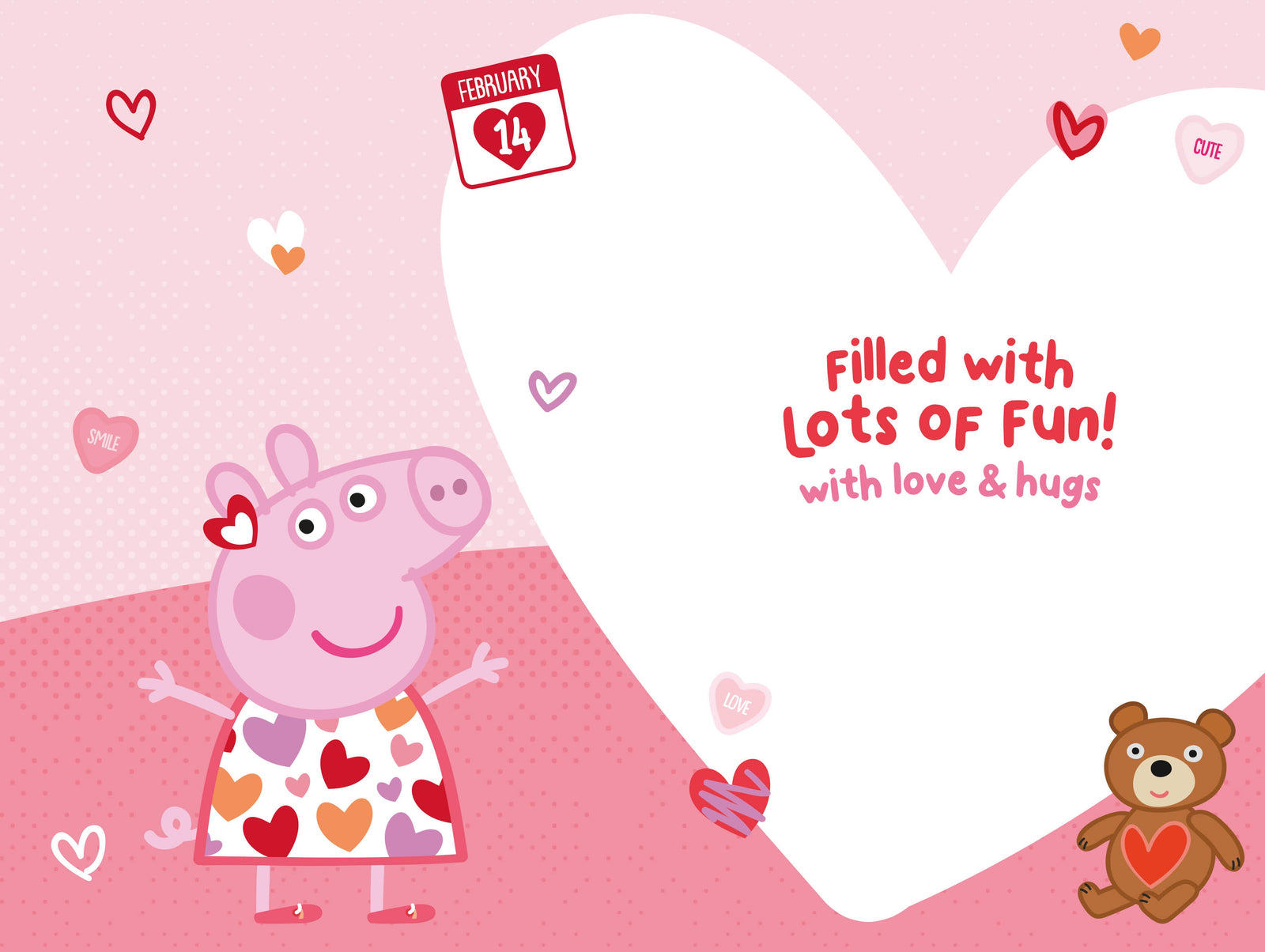 Peppa Pig Special Daughter' Valentine's Day Card Official Product