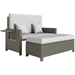 Garden Rattan Furniture Set 2seater Patio Sun Lounger Daybed