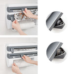 Kitchen Cling Foil Wrap Dispenser With Cutter, Spice And Towel Rack