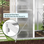 Polycarbonate Greenhouse With Base– Aluminium Frame Walk-in Greenhouse With Sliding Door & Ventilation Window For Plants & Flowers | Medium | Clear
