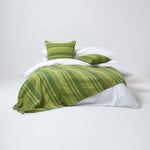 Cotton Morocco Striped Throw | 255cm x 360cm | Green