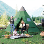 6 Man Tent Metal Poles Water-resistant Walls Windows Door | Green