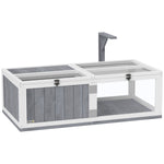 Pawhut Wooden Tortoise House With Lamp Holder, Clear Observation Windows