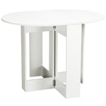 Folding Drop Leaf Dining Table Foldable Dinner Table | White