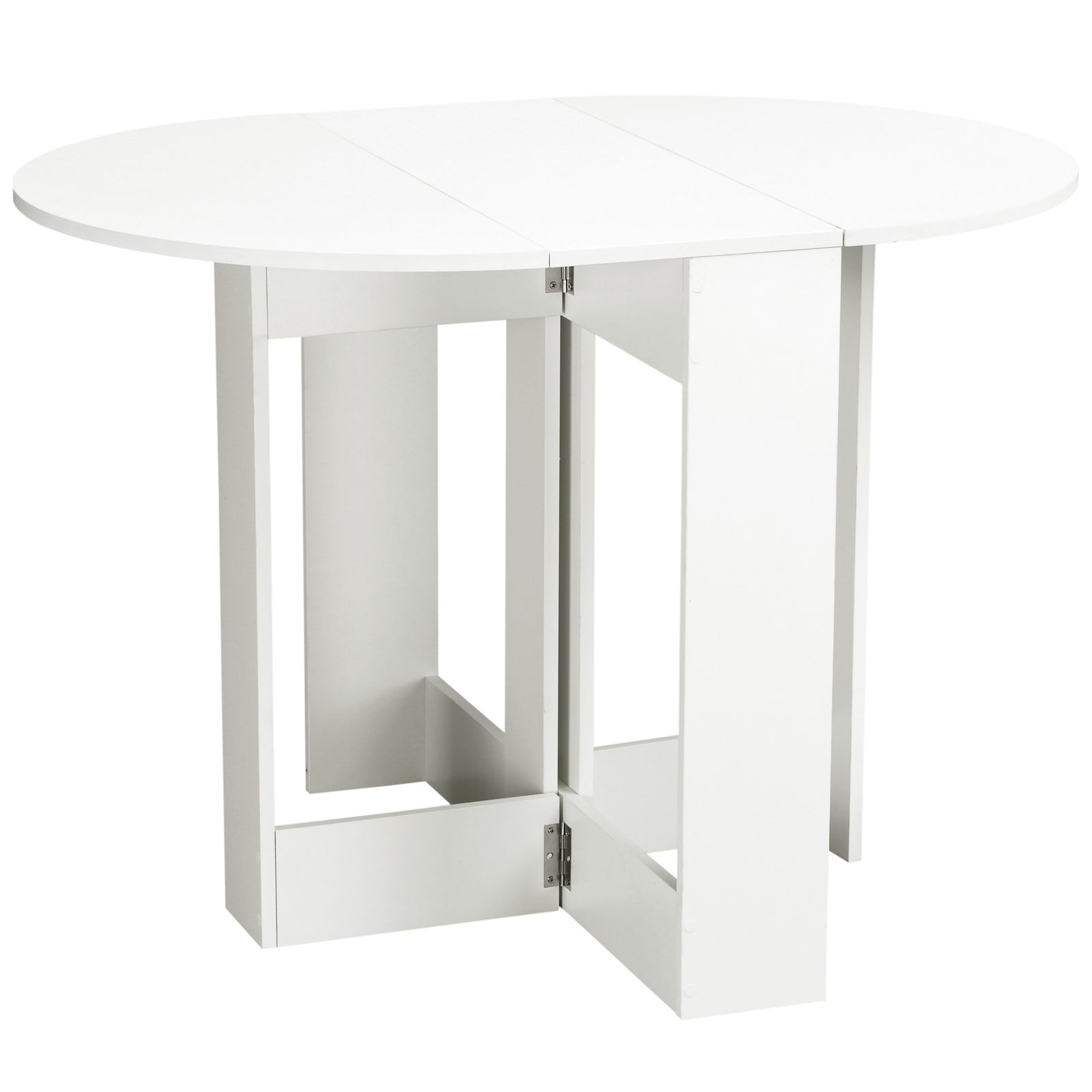 Folding Drop Leaf Dining Table Foldable Dinner Table | White