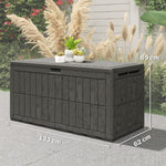 Outsunny 440l Garden Storage Box, Waterproof Resin Deck Box W/lockable Lid