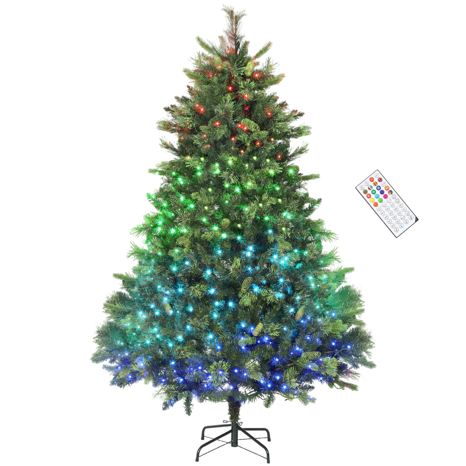 180cm Christmas Tree With Colourful Diy Leds, Remote, Carolina Pine