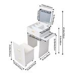 Vanity Table With Mirror & Cushioned Stool