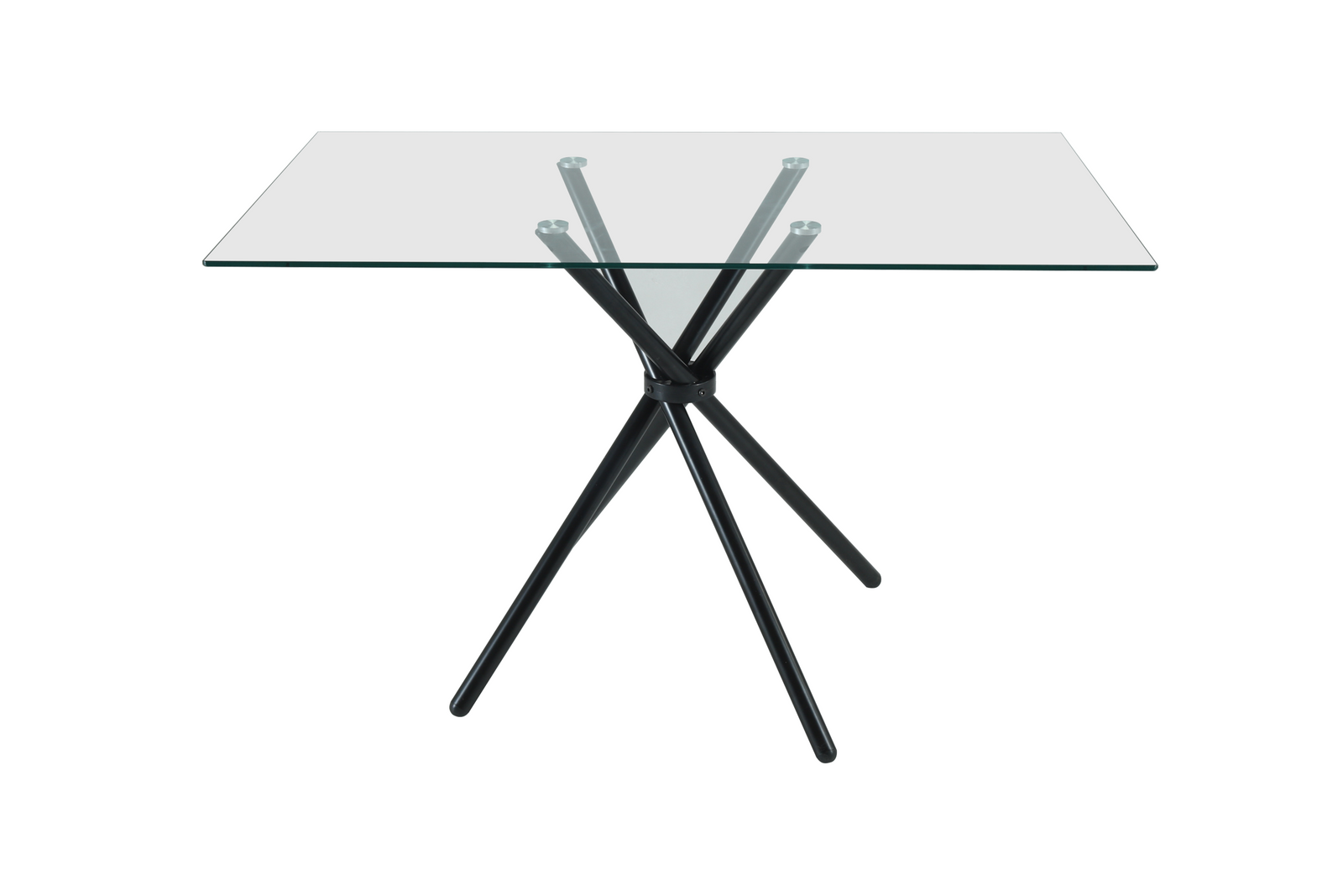 Modern Miami Rectangle Glass Dining Table With Starburst Black Legs | Black