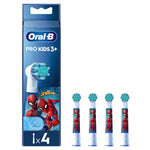 Kids Replacement Toothbrush Heads Extra Soft - Spiderman, Pack Of 4