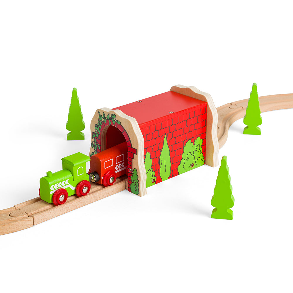 Red Brick Tunnel for Wooden Train Sets