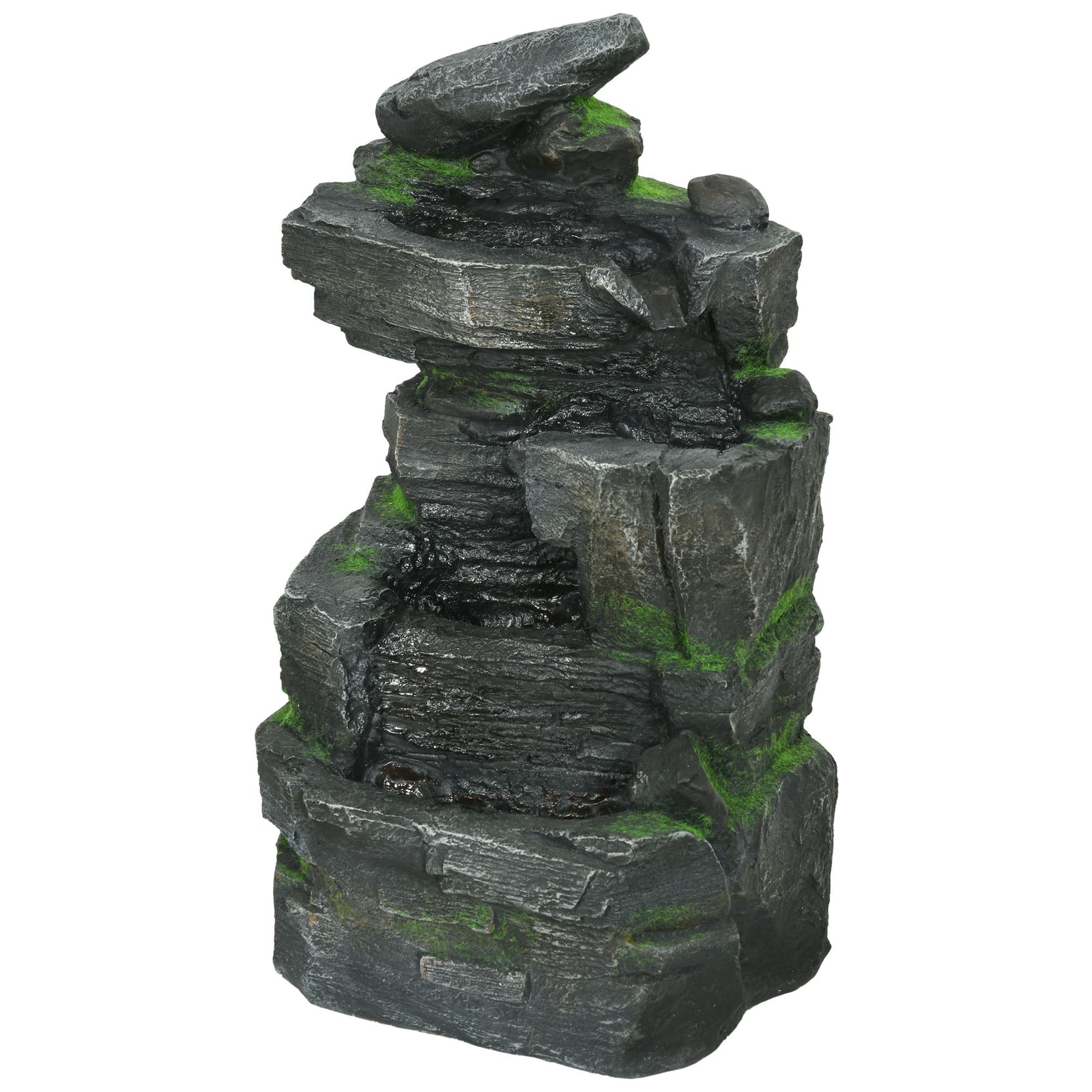 Solar Led Waterfall Fountain, Dark Grey