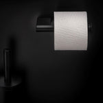 Toilet Roll Holder, Black Matt, Wall-mounted, 8,5 Cm. Collection Bwc