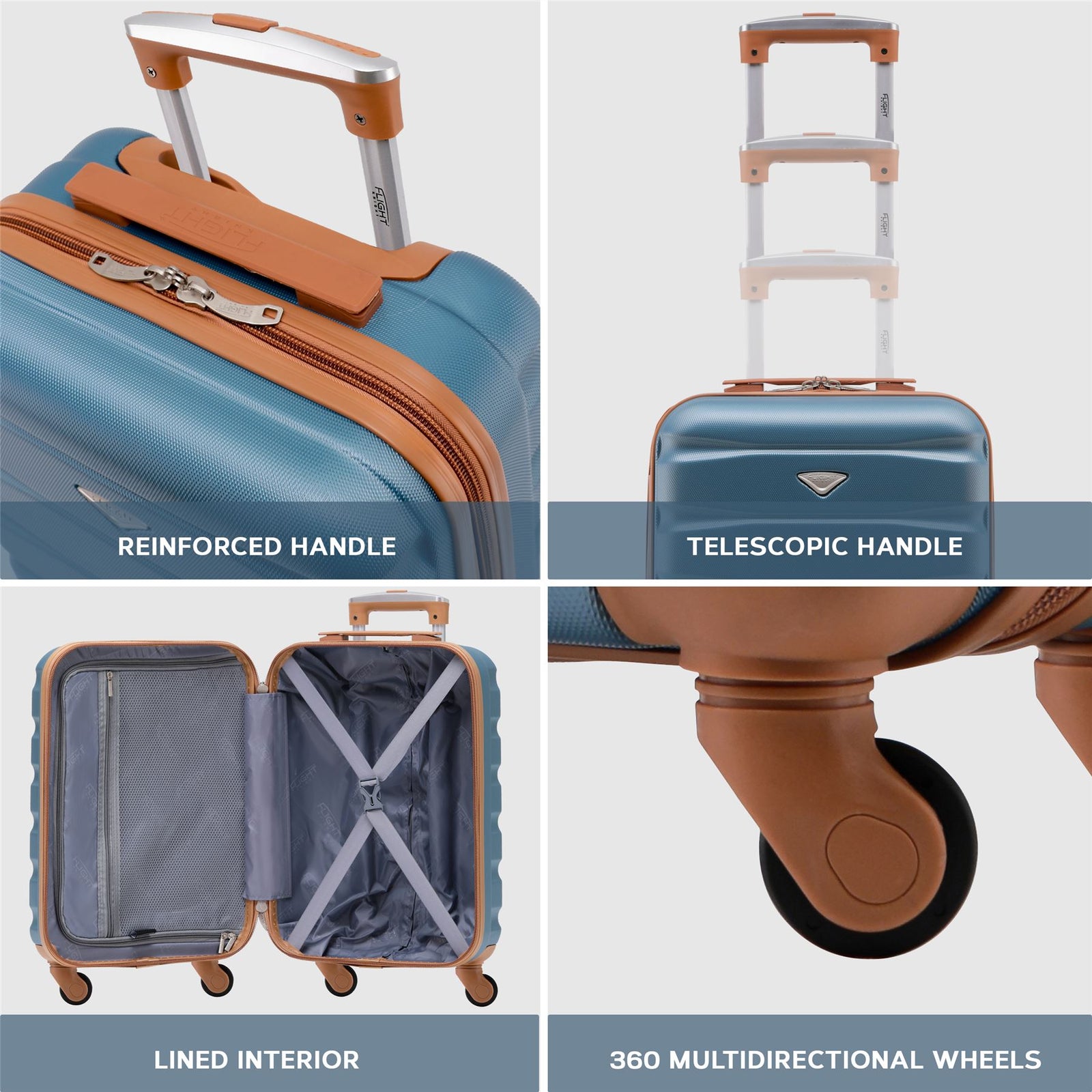 55x35x20cm Cabin Carry On Suitcase Hard Shell Overhead Luggage 100+ Airlines Approved | Cabin | Blue
