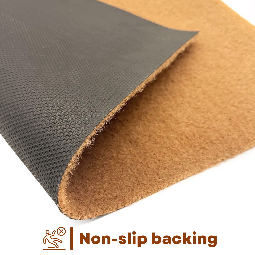 Non-shed Synthetic Coir Step Mat 75cm X 25cm | Set of 1 | Brown