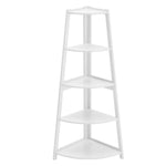 Modern 5-tier Wooden Ladder Corner Bookshelf Home Display Shelf Unit