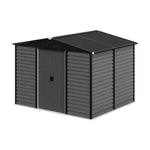 10 X 8ft Metal Storage Shed With Foundation, Double Sliding Doors & Vents, Weatherproof Outdoor Tool Shed For Garden Or Backyard