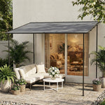 3 X 2 M Lean To Garden Pergola, Metal Frame Gazebo Pergola | Grey
