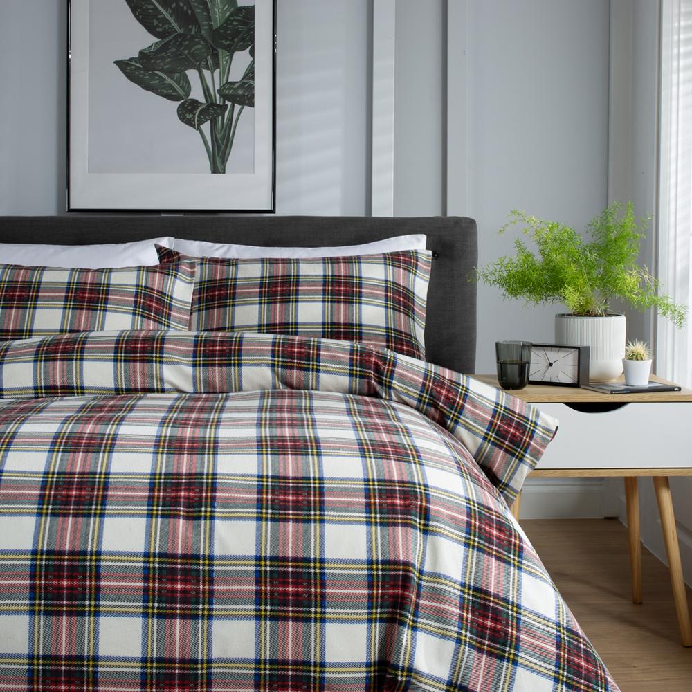 Stewart Dress 100% Brushed  Cotton Duvet Cover Set | King | Multi Colour