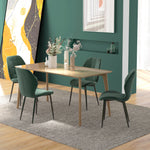 Dining Chairs Set Of 4, Flannel Upholstered Kitchen Chairs | Green