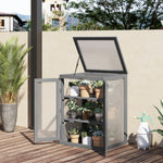 Mini Wood Greenhouse Cold Frame Plant Box (3 Types) | Dark Gray