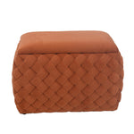 Plumeo Velvet Storage Ottoman | Orange