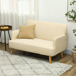 2 Seater Sofa With 21cm Thick Padding And Wood Legs | Cream