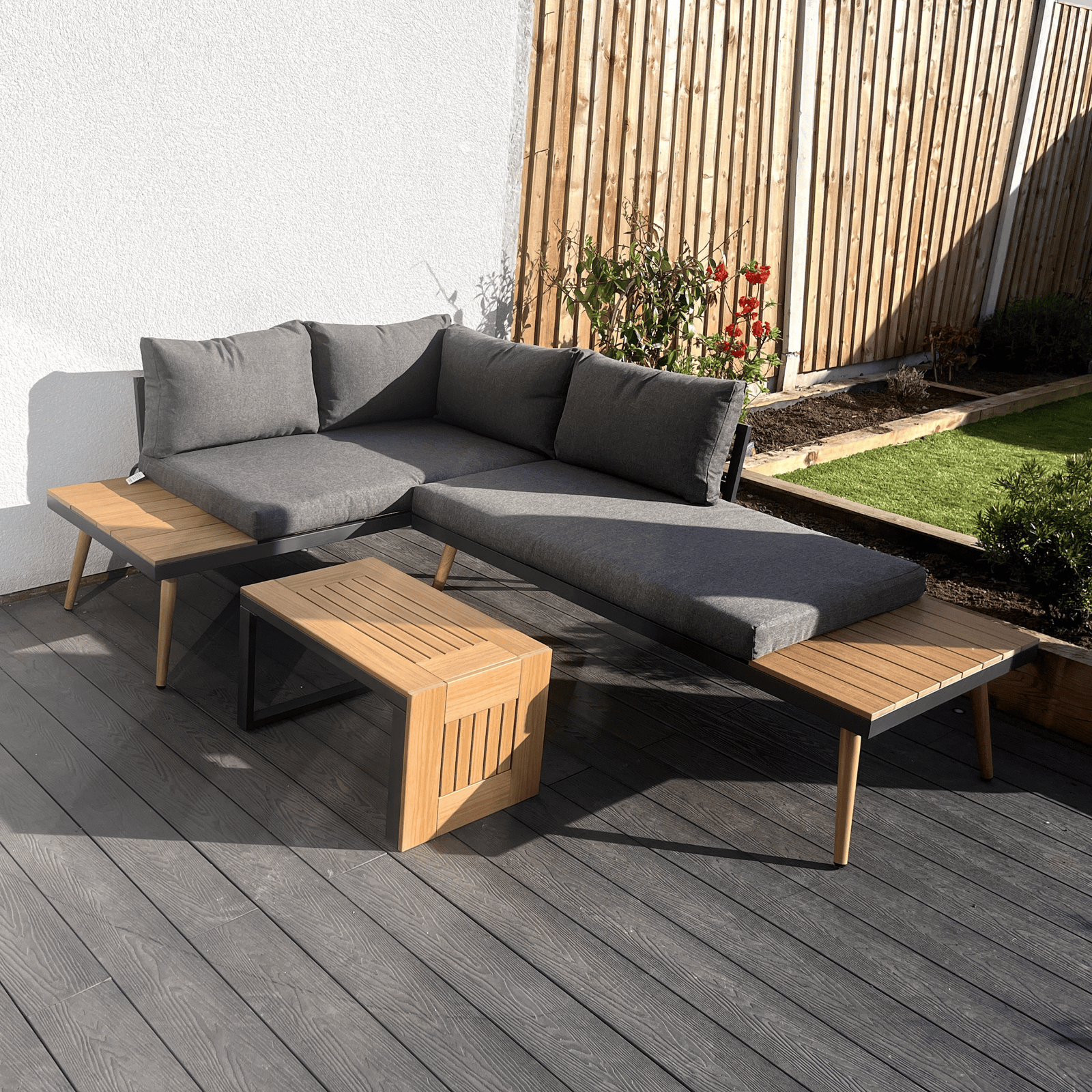 Belmont Metal And Contemporary Poly-wood Sectional Corner Garden Set